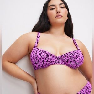Good American animal print bathing suit top